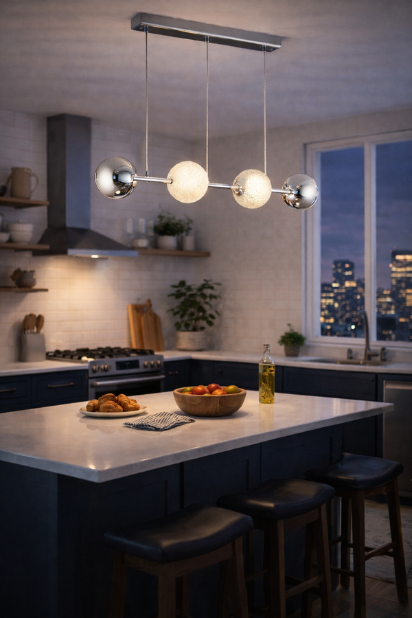 Lustra HubRom, BERCA 4112-04-CH 87x87 cm 4xE27-60W Crom