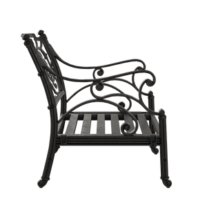 Set Gradina/Terasa HubRom, BODRUM Masa 122x82x53 cm, Canapea 121x60, 2 Fotolii 60x60 cm Negru / Alb