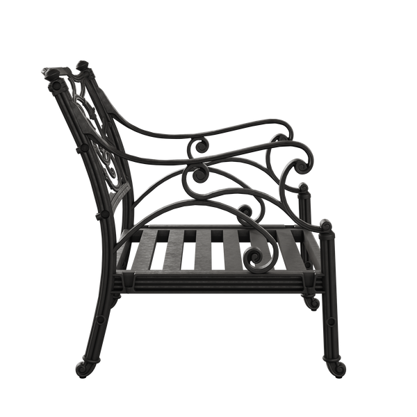 Set Gradina/Terasa HubRom, BODRUM Masa 122x82x53 cm, Canapea 121x60, 2 Fotolii 60x60 cm Negru / Alb