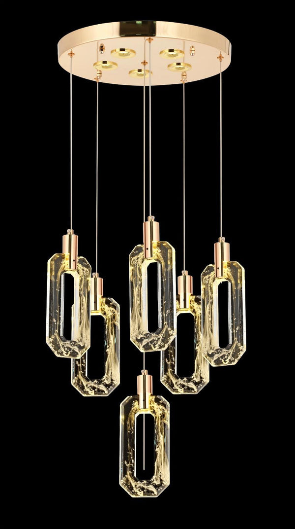 Lustra Led HubRom, BESTE Auriu 5006-2995-83 35x35xHmax110 cm Lumina Calda,Rece,Neutra