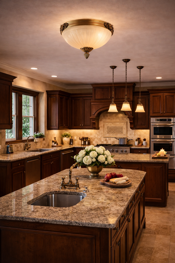 Plafoniera HubRom, MASS 5030-3071-52 30x30xHmax15 cm, 3xE14-40W 30 CM AR Antiq