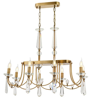 Lustra Cristal HubRom, PRENSES 5408-5053-52 90x50xHmax80-100 cm 8xE14-40W Auriu