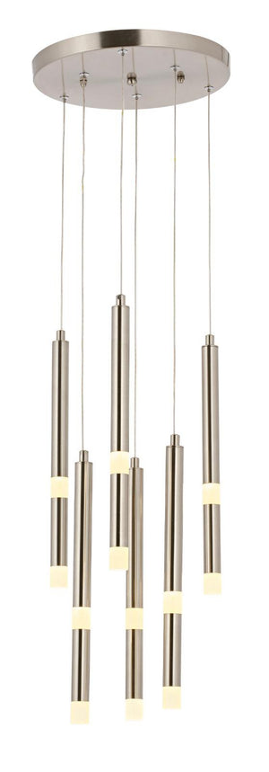 Lustra Led HubRom, YAREN Crom Satinat 5007-1444-53 30x30xHmax80-100 cm 4000 K Lumina Neutra