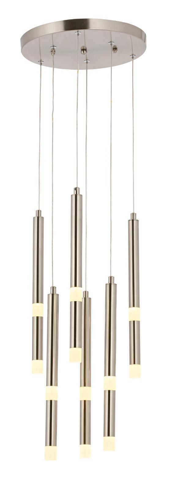 Lustra Led HubRom, YAREN Crom Satinat 5007-1444-53 30x30xHmax80-100 cm 4000 K Lumina Neutra