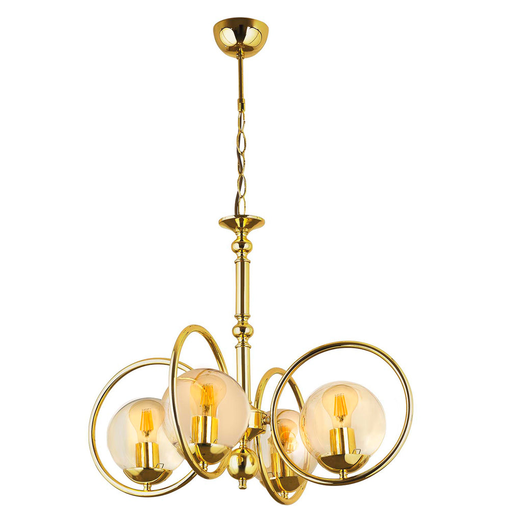 Lustra HubRom, OLIMPIYAT 4010-53-04 57x57xHmax80 cm 4xE27-60W Auriu