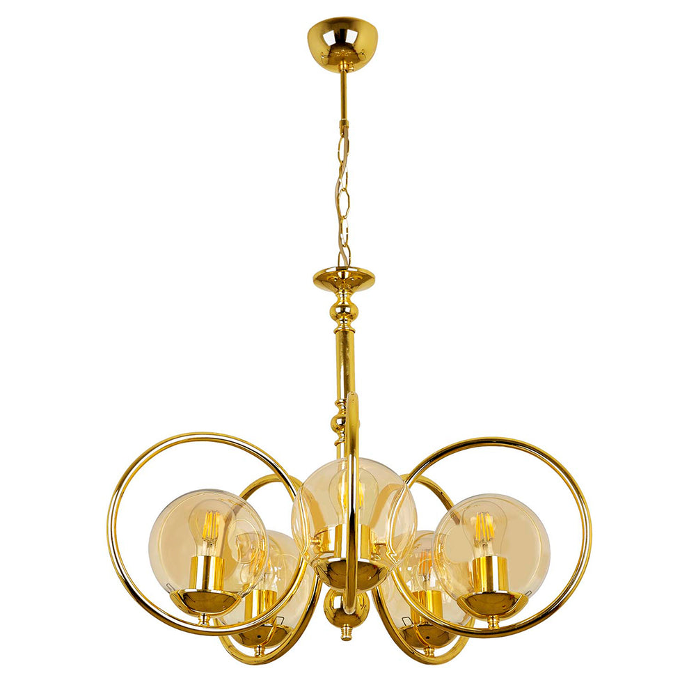 Lustra HubRom, OLIMPIYAT 4010-53-05 57x57xHmax80 cm 5xE27-60W Auriu