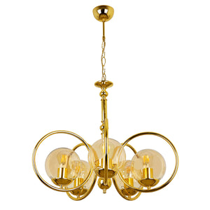 Lustra HubRom, OLIMPIYAT 4010-53-05 57x57xHmax80 cm 5xE27-60W Auriu