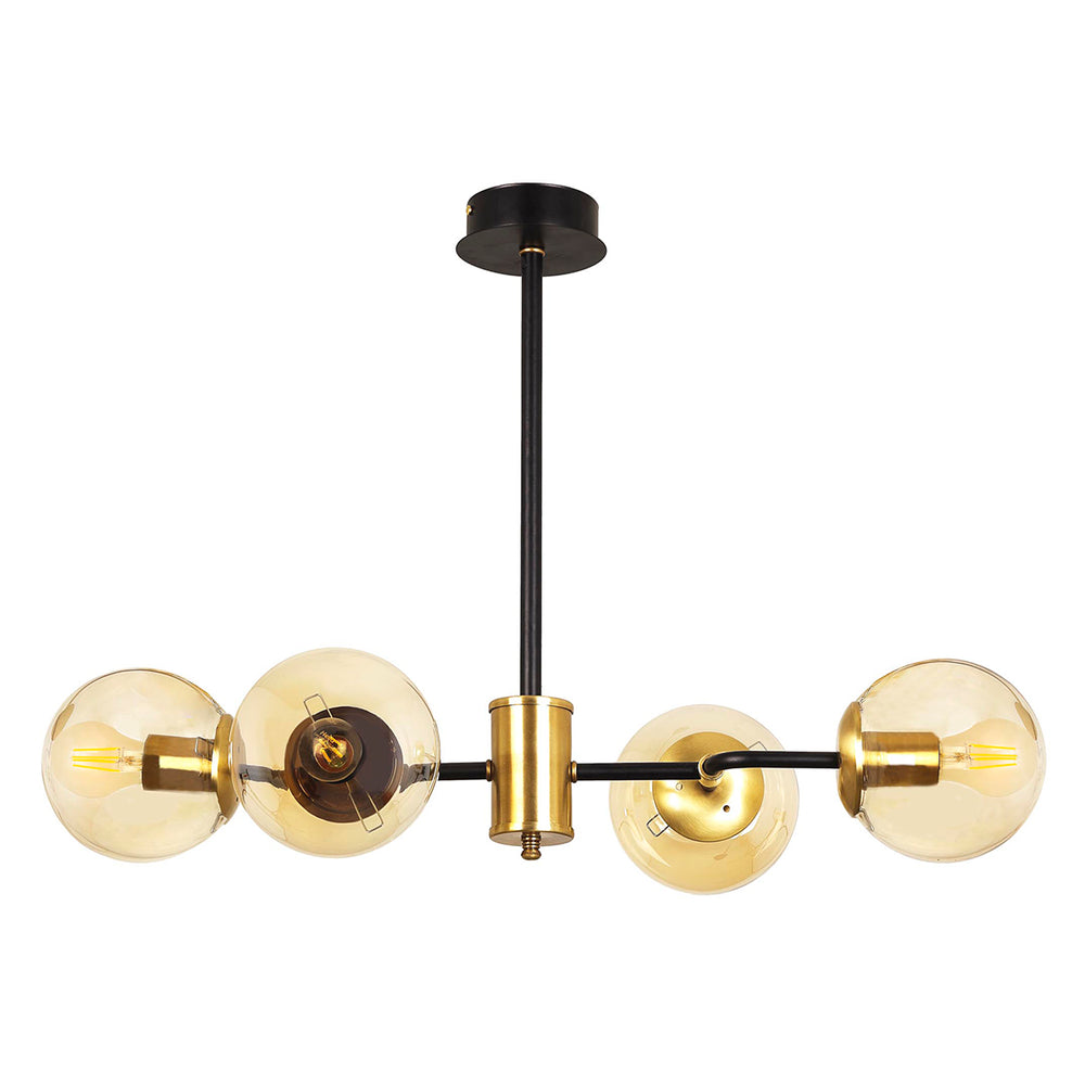 Lustra HubRom, KARTOPU 4020-60-04 55x74x44xHmax55  cm 4xE27-60W Negru / Antiq