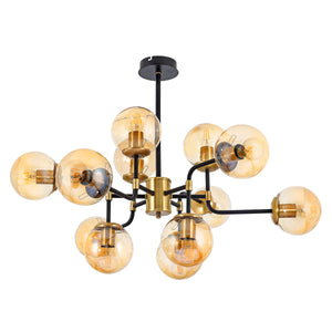 Lustra HubRom, KARTOPU 4020-60-12 67x67xHmax70 cm 12xE27-60W Negru / Antiq