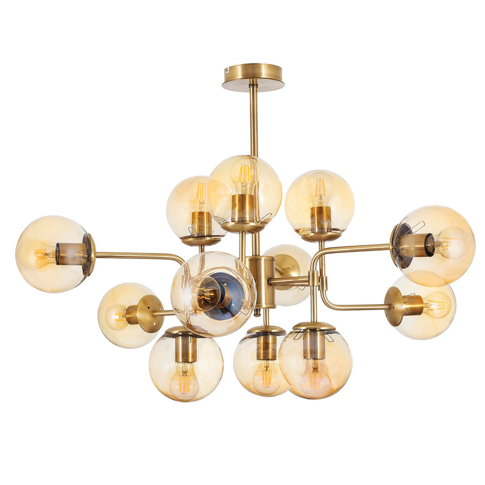 Lustra HubRom, KARTOPU 4020-52-12 67x67xHmax70 cm 12xE27-60W Antiq