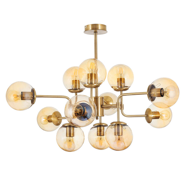 Lustra HubRom, KARTOPU 4020-52-12 67x67xHmax70 cm 12xE27-60W Antiq