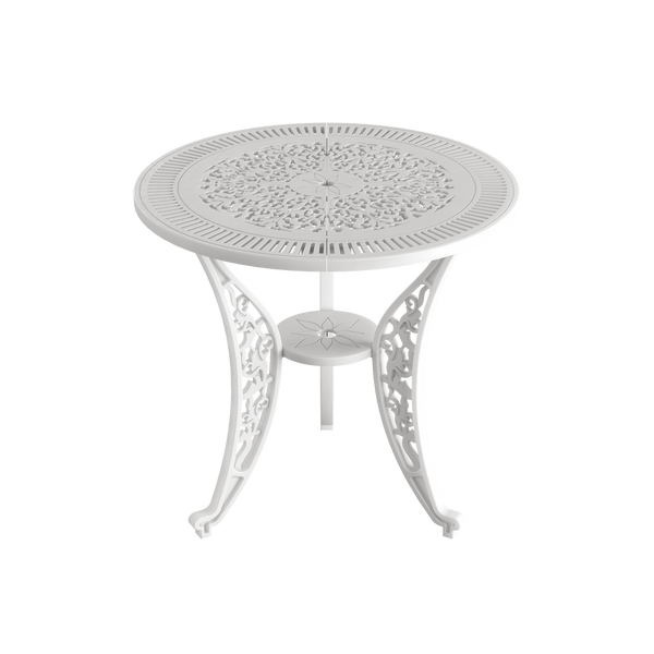 Set Mobilier Gradina HubRom, 1xMasa Rotunda(75x72), 2xScaun ISTANBUL(43x42x50x91) Alb