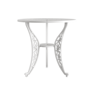Set Mobilier Gradina HubRom, 1xMasa Rotunda(75x72), 2xScaun HITIT(43x42x50x92) Alb