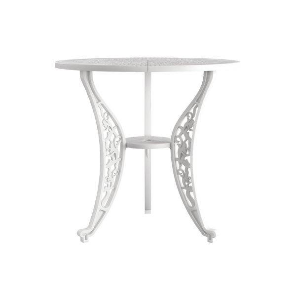 Set Mobilier Gradina HubRom, 1xMasa Rotunda(75x72), 2xScaun HITIT(43x42x50x92) Alb