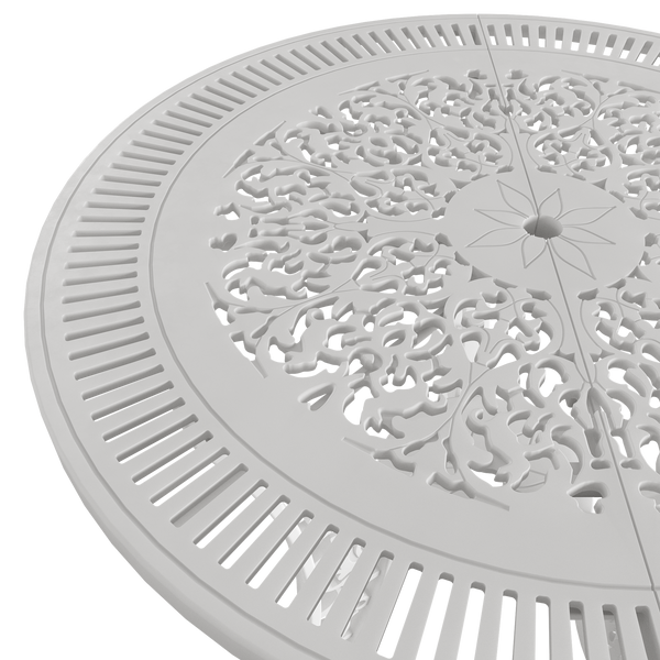 Set Mobilier Gradina HubRom, 1xMasa Rotunda(75x72), 2xScaun ISPARTA(43x42x50x92) Alb