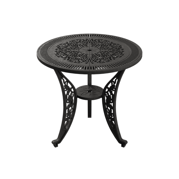 Set Mobilier Gradina HubRom, 1xMasa Rotunda(75x72), 2xScaun HITIT(43x42x50x92) Negru