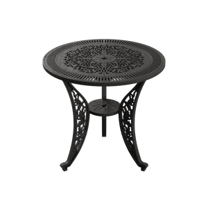 Set Mobilier Gradina HubRom, 1xMasa Rotunda(75x72), 2xScaun HITIT(43x42x50x92) Alb