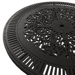 Set Mobilier Gradina HubRom, 1xMasa Rotunda(75x72), 2xScaun HITIT(43x42x50x92) Negru