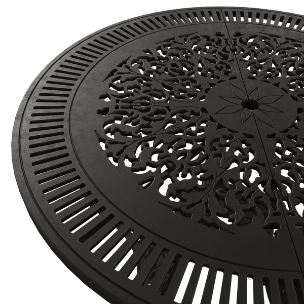 Set Mobilier Gradina HubRom, 1xMasa Rotunda(75x72), 2xScaun HITIT(43x42x50x92) Negru