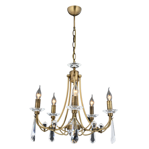 Lustra Cristal HubRom, PRENSES 5005-5053-52 56x56xHmax90 cm 5xE14-40W Antiq