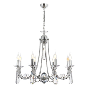 Lustra Cristal HubRom, PRENSES 5008-5053-51 70x70xHmax90 cm 8xE14-40W Crom