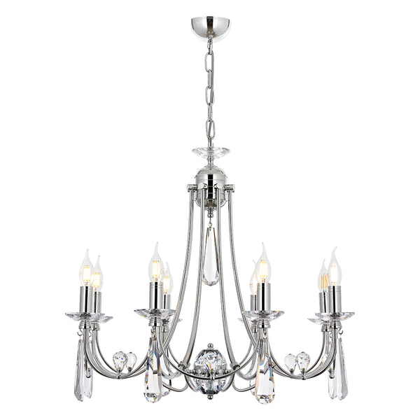 Lustra Cristal HubRom, PRENSES 5008-5053-51 70x70xHmax90 cm 8xE14-40W Crom