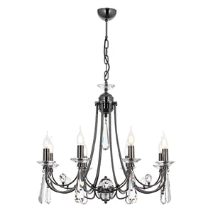 Lustra Cristal HubRom, PRENSES 5008-5053-82 70x70xHmax90 cm 8xE14-40W Fume