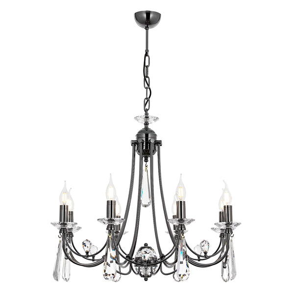 Lustra Cristal HubRom, PRENSES 5008-5053-82 70x70xHmax90 cm 8xE14-40W Fume