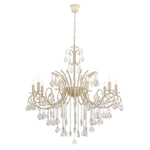 Lustra Cristal HubRom, LILYA 5010-2325-45 105xHmax130-150 cm 10xE14-40W Alb Sıdafat