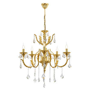 Lustra HubRom, ERNESTO 5005-8910-61 75x75xHmax120 cm 5xE14-40W Auriu