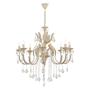 Lustra HubRom, ERNESTO 5008-8910-45 90x90xHmax120 cm 8xE14-40W Crem Patina Auriu