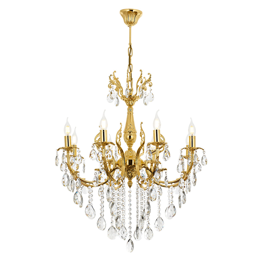 Lustra Cristal HubRom, HAVUZLU 5008-4043-61 70x70xHmax110 cm 8xE14-40W Auriu