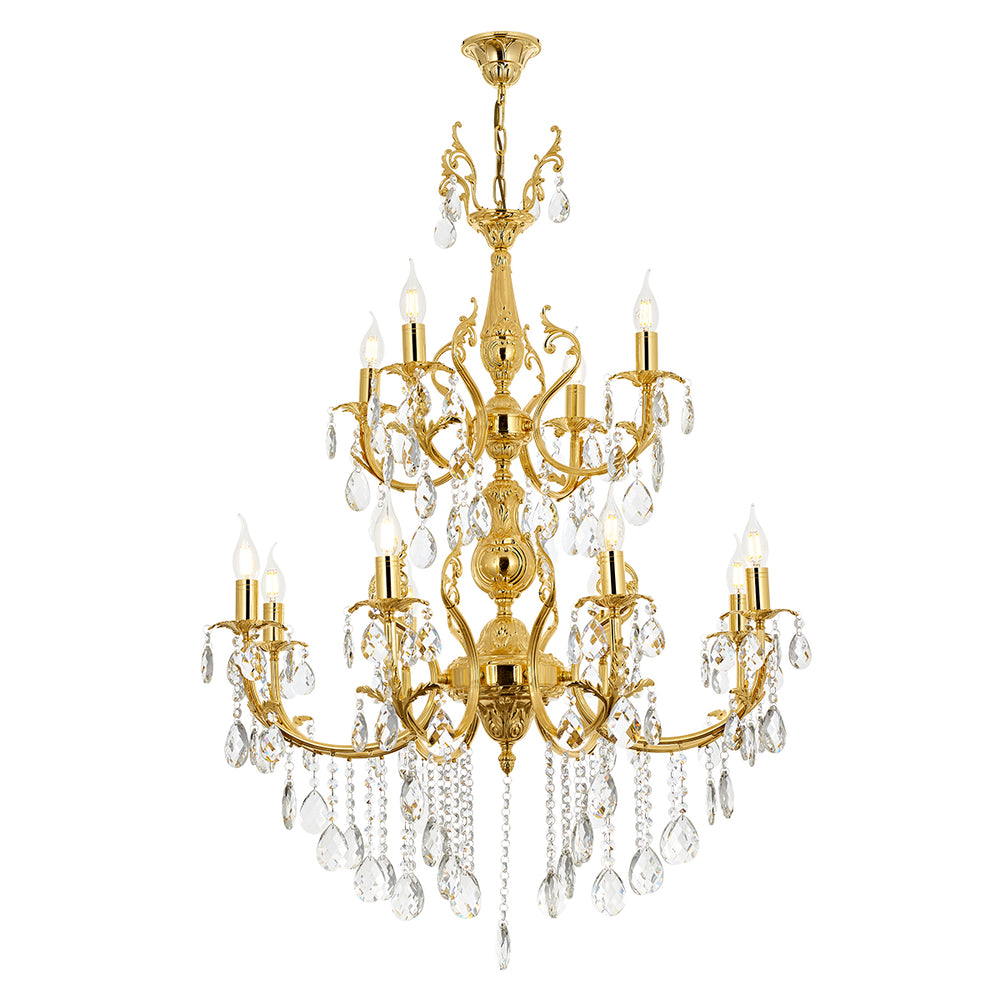 Lustra Cristal HubRom, HAVUZLU 5012-4043-61 80x80xHmax105 cm 8+4xE14-40W Auriu