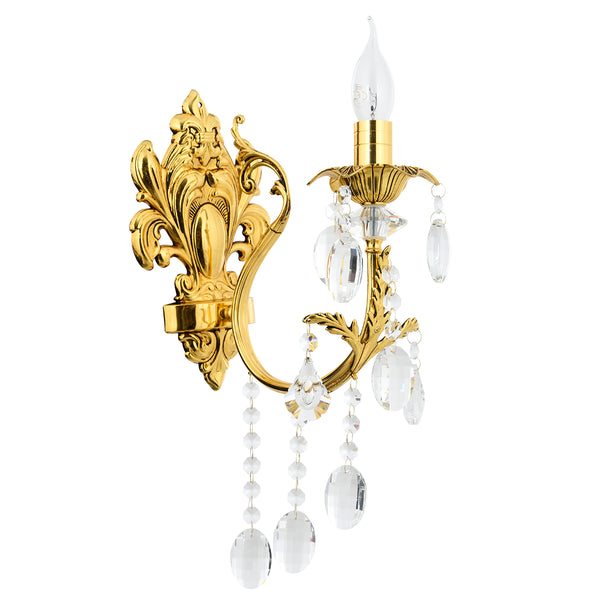 Aplica Cristal HubRom, HAVUZLU 5101-4043-61 27x27xHmax35 cm 1xE14-40W Auriu