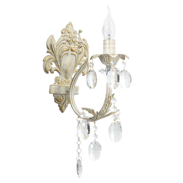 Aplica Cristal HubRom, HAVUZLU 5101-4043-45 27x27xHmax35 cm 1xE14-40W Crem Patina Auriu