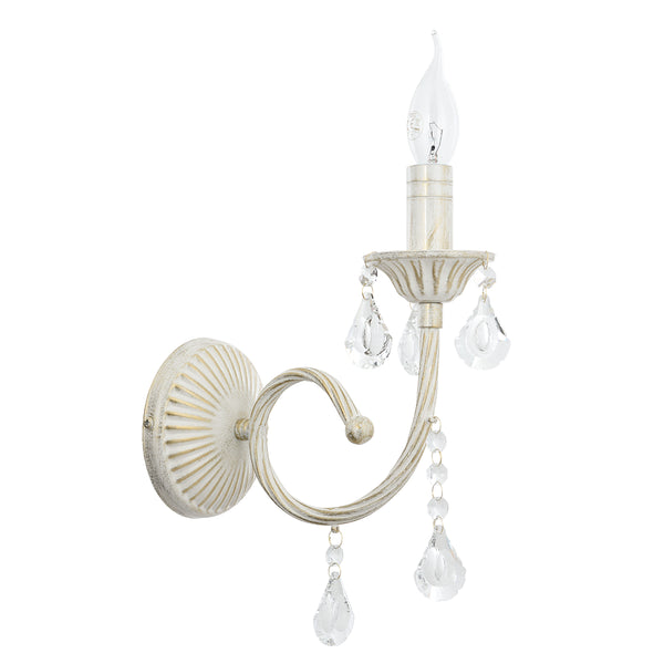 Aplica Cristal HubRom, ILYUM 5101-4012-45 24x30 cm 1xE14-40W Crem Patina Auriu