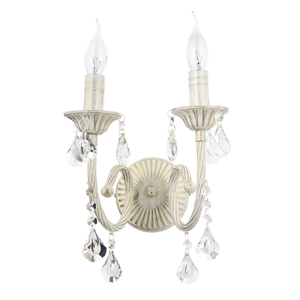 Aplica Cristal HubRom, ILYUM 5102-4012-45 30x30 cm 2xE14-40W Crem Patina Auriu