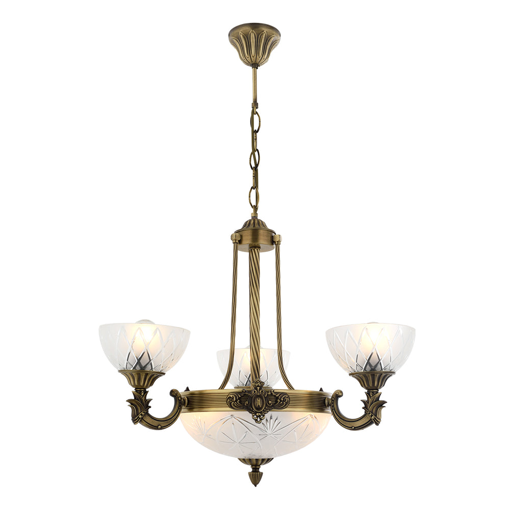 Lustra HubRom, YENI LOST 5003-3040-52 65x65xHmax95 cm 3xE27-60W + 3xE14-40W Antiq