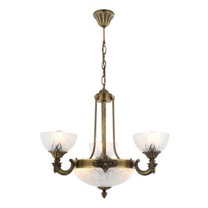 Lustra HubRom, YENI LOST 5003-3040-52 65x65xHmax95 cm 3xE27-60W + 3xE14-40W Antiq