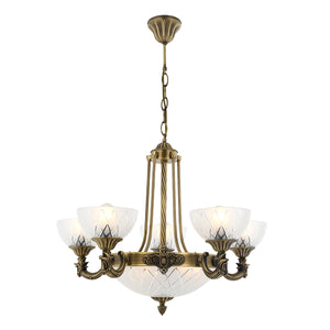 Lustra HubRom, YENI LOST 5005-3040-52 78x78xHmax95 cm 5xE27-60W + 3xE14-40W Antiq