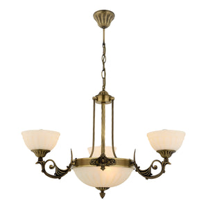 Lustra HubRom, MASS 5003-3071-52 68x68xHmax95 cm 3xE27-60W + 3xE14-40W Antiq