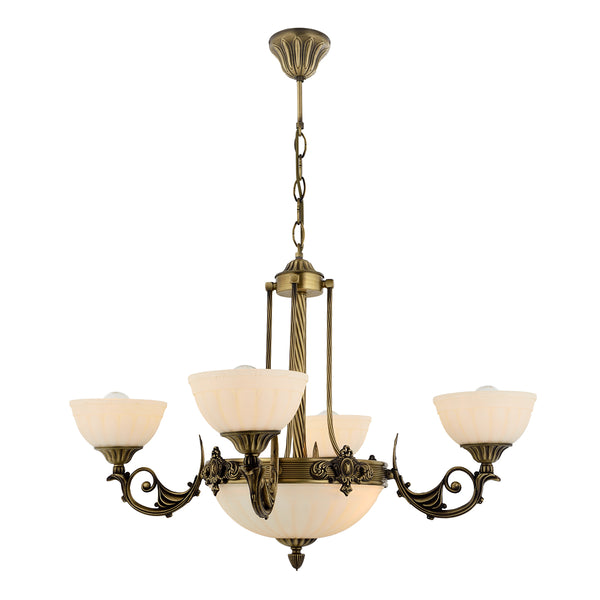 Lustra HubRom, MASS 5004-3071-52 68x68xHmax95 cm 4xE27-60W + 3xE14-40W Antiq