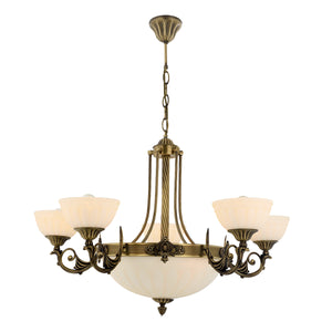 Lustra HubRom, MASS 5005-3071-52 78x78xHmax95 cm 5xE27-60W + 3xE14-40W Antiq