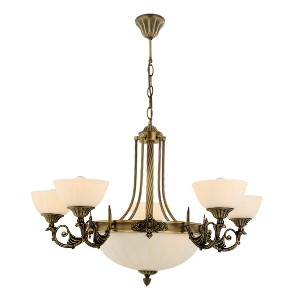 Lustra HubRom, MASS 5005-3071-52 78x78xHmax95 cm 5xE27-60W + 3xE14-40W Antiq