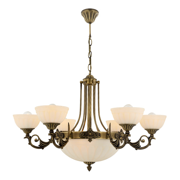 Lustra HubRom, MASS 5006-3071-52-52 78x78xHmax95 cm 6xE27-60W + 3xE14-40W Antiq