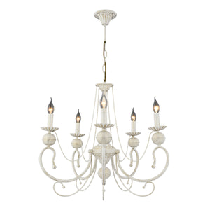 Lustra HubRom, KASGAR 5005-2024-45 80x80xHmax100 cm 5xE14-40W Crem Patina Auriu