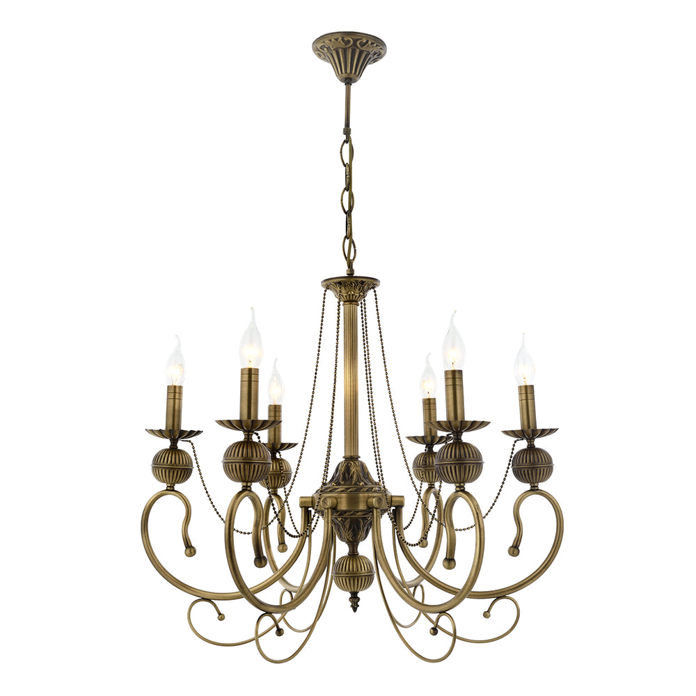 Lustra HubRom, KASGAR 5006-2024-52 80x80xHmax100 cm 6xE14-40W Antiq