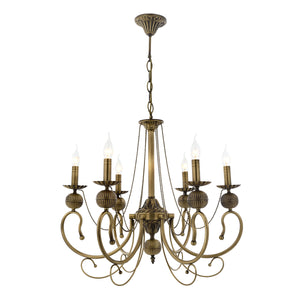 Lustra HubRom, KASGAR 5006-2024-52 80x80xHmax100 cm 6xE14-40W Antiq