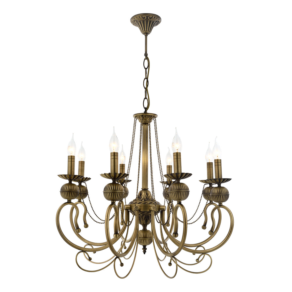 Lustra HubRom, KASGAR 5008-2024-52 80x80xHmax100 cm 8xE14-40W Antiq