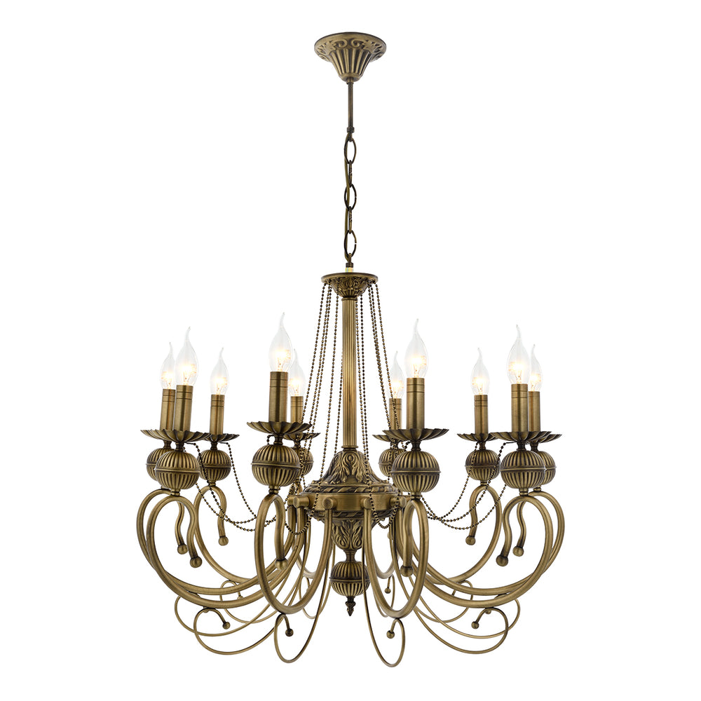 Lustra HubRom, KASGAR 5010-2024-52 80x80xHmax100 cm 10xE14-40W Antiq